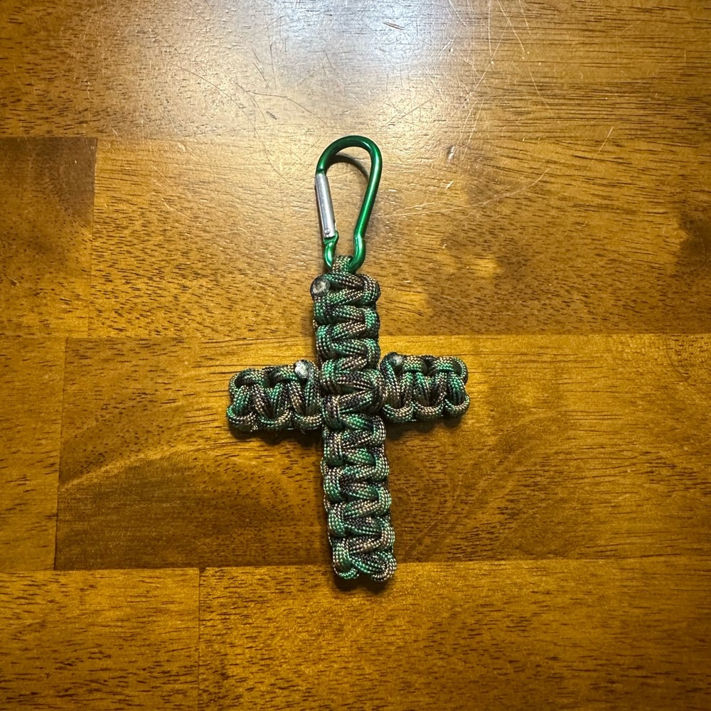 Green Cross Keychain